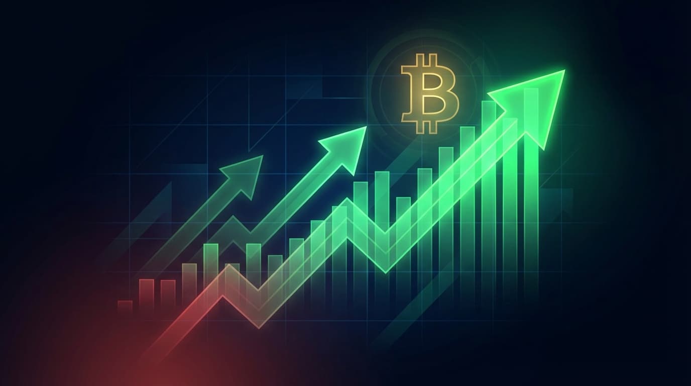 Financial chart showing Bitcoin ETF fund flows with green inflow bars reversing red outflow trend