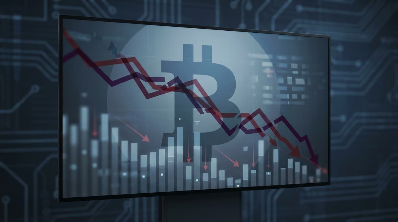 Declining trend line representing falling crypto search interest