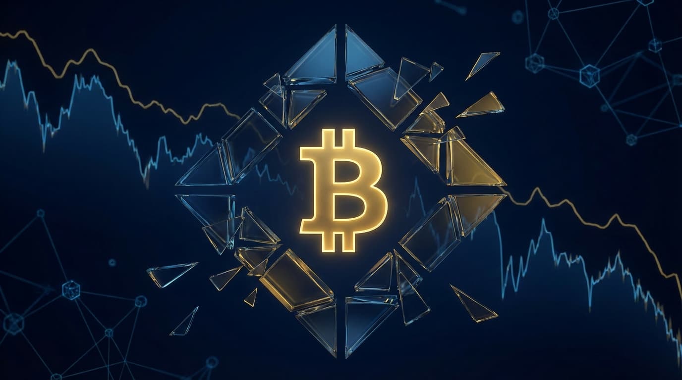 Bitcoin chart showing broken historical cycle pattern with institutional investment symbols