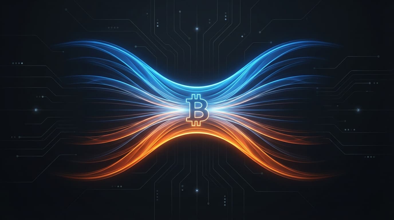 Bitcoin price chart showing Bollinger Bands compression