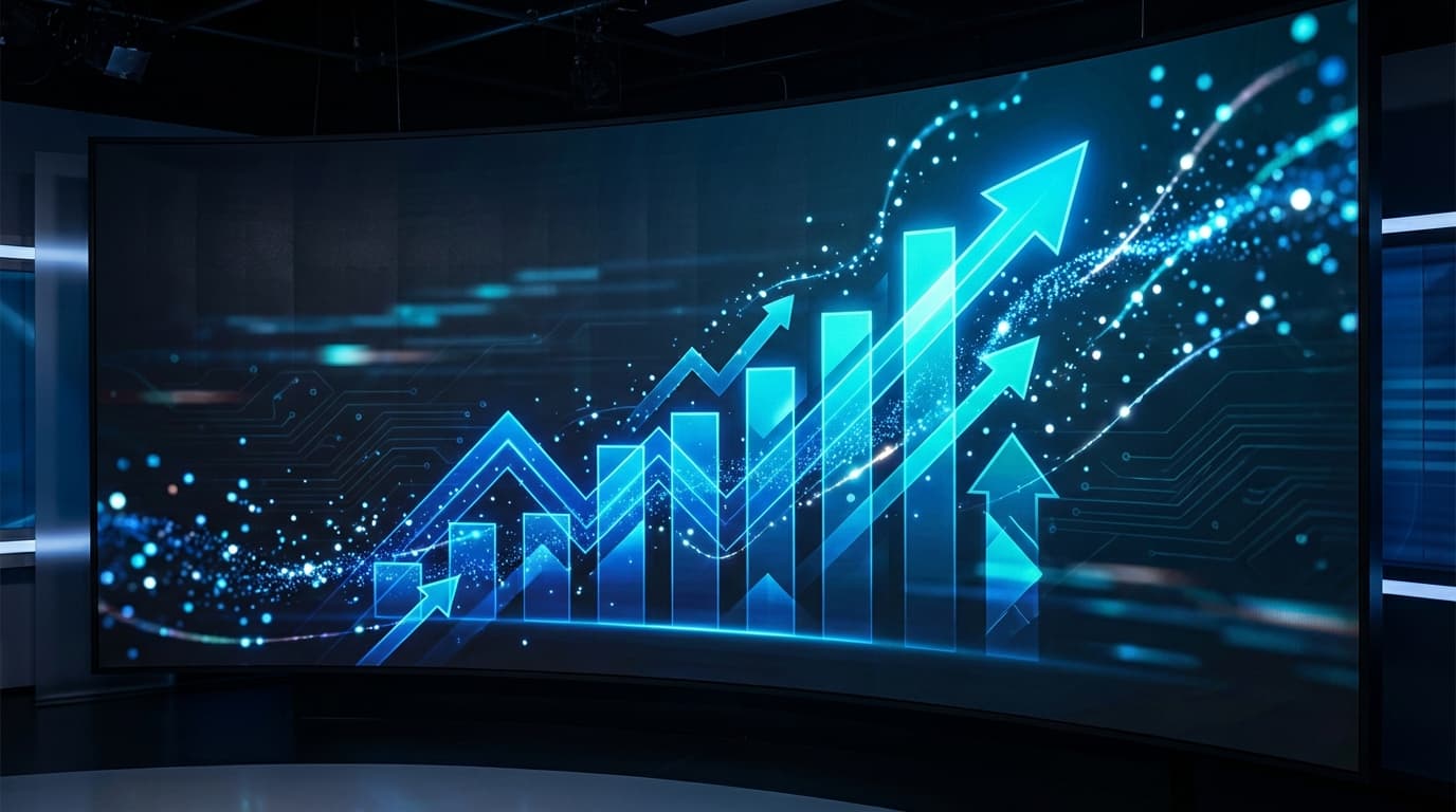 Abstract visualization of XRP rising in market rankings with ascending chart elements
