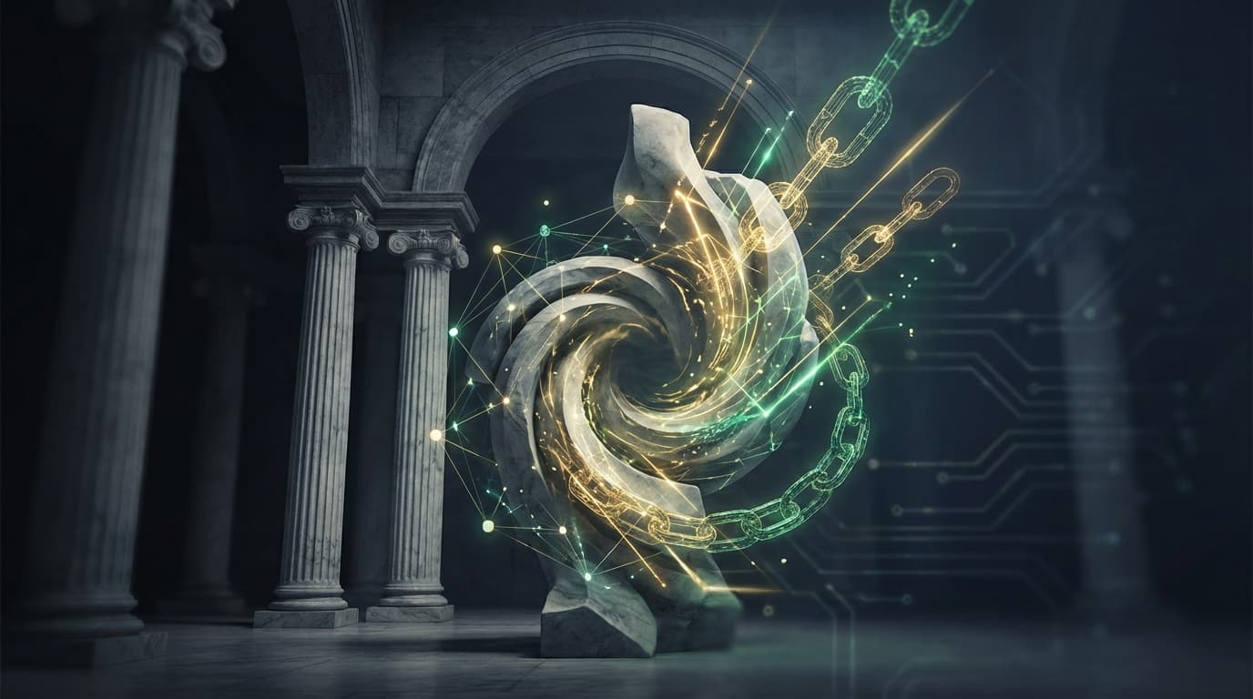 Apollo Global Management and Morpho DeFi partnership visualization representing institutional adoption of decentralized lending