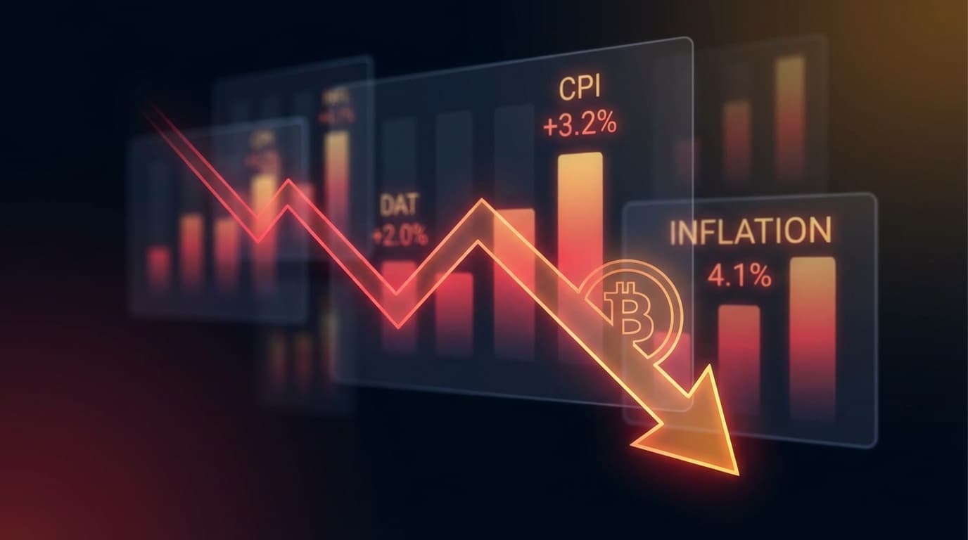 Bitcoin price chart showing decline toward $66,000 with CPI inflation report looming
