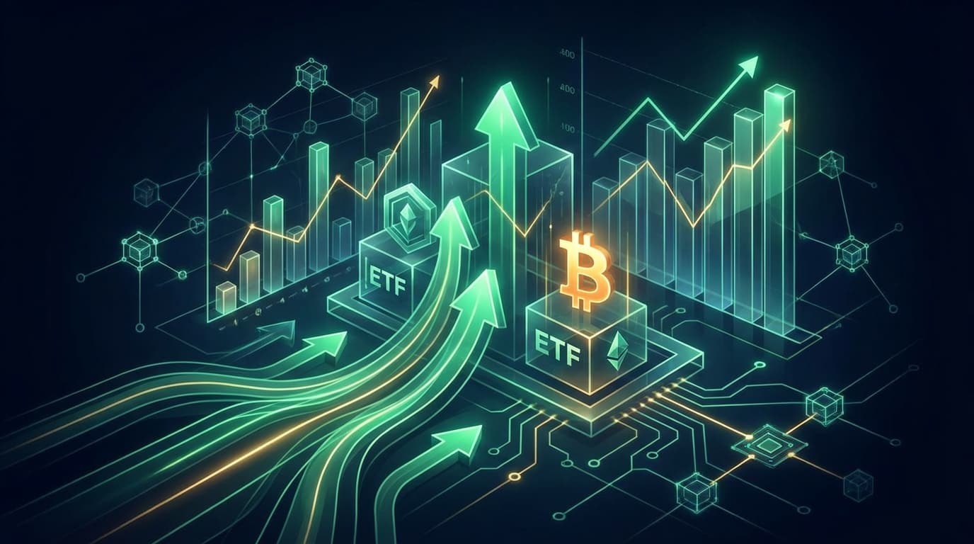 Chart showing Bitcoin ETF inflow data reversing from outflows to consecutive positive days