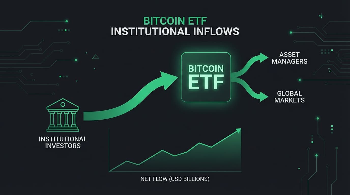 Bitcoin ETF growth chart showing $100 billion milestone