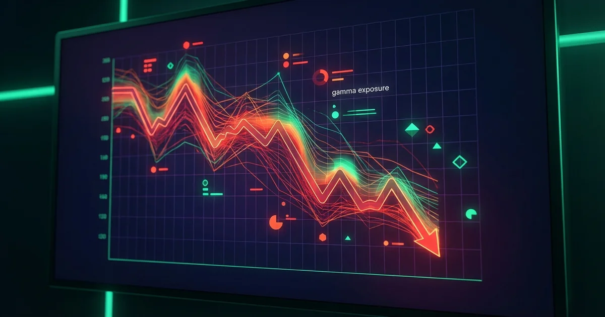 Bitcoin price chart showing downward pressure with options market overlay