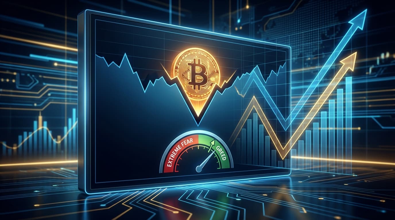 Bitcoin price chart showing recovery from $60K to $71K with fear indicator
