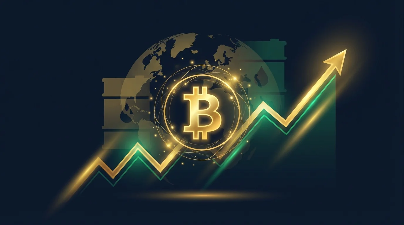 Bitcoin price chart showing a sharp rally above $71,000 amid easing geopolitical tensions