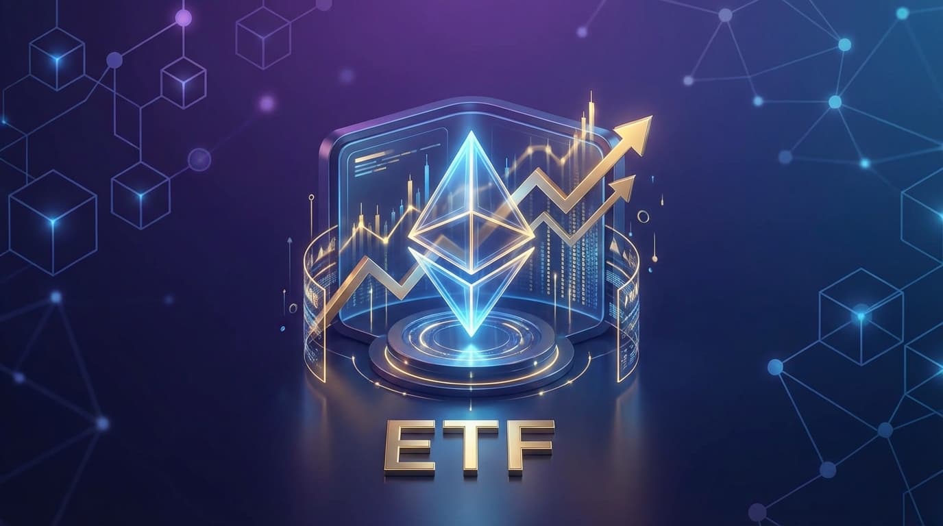 BlackRock logo with Ethereum symbol and staking yield concept representing the ETHB ETF launch on Nasdaq