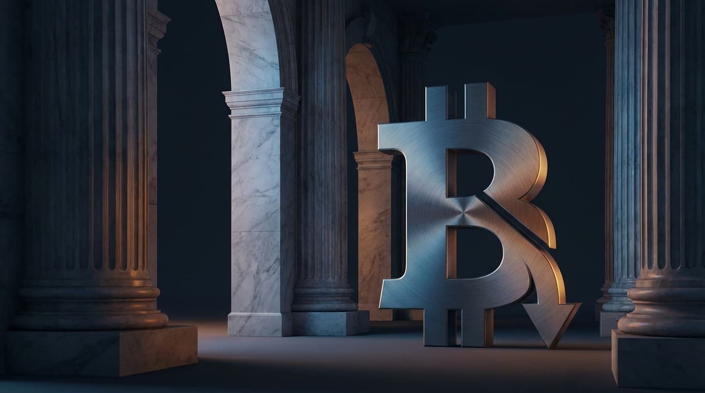 Citigroup logo with Bitcoin price chart showing revised downward target