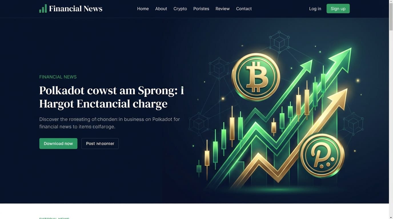 Crypto market rally chart showing green candles with Bitcoin at 68500 dollars and Polkadot surging over 24 percent