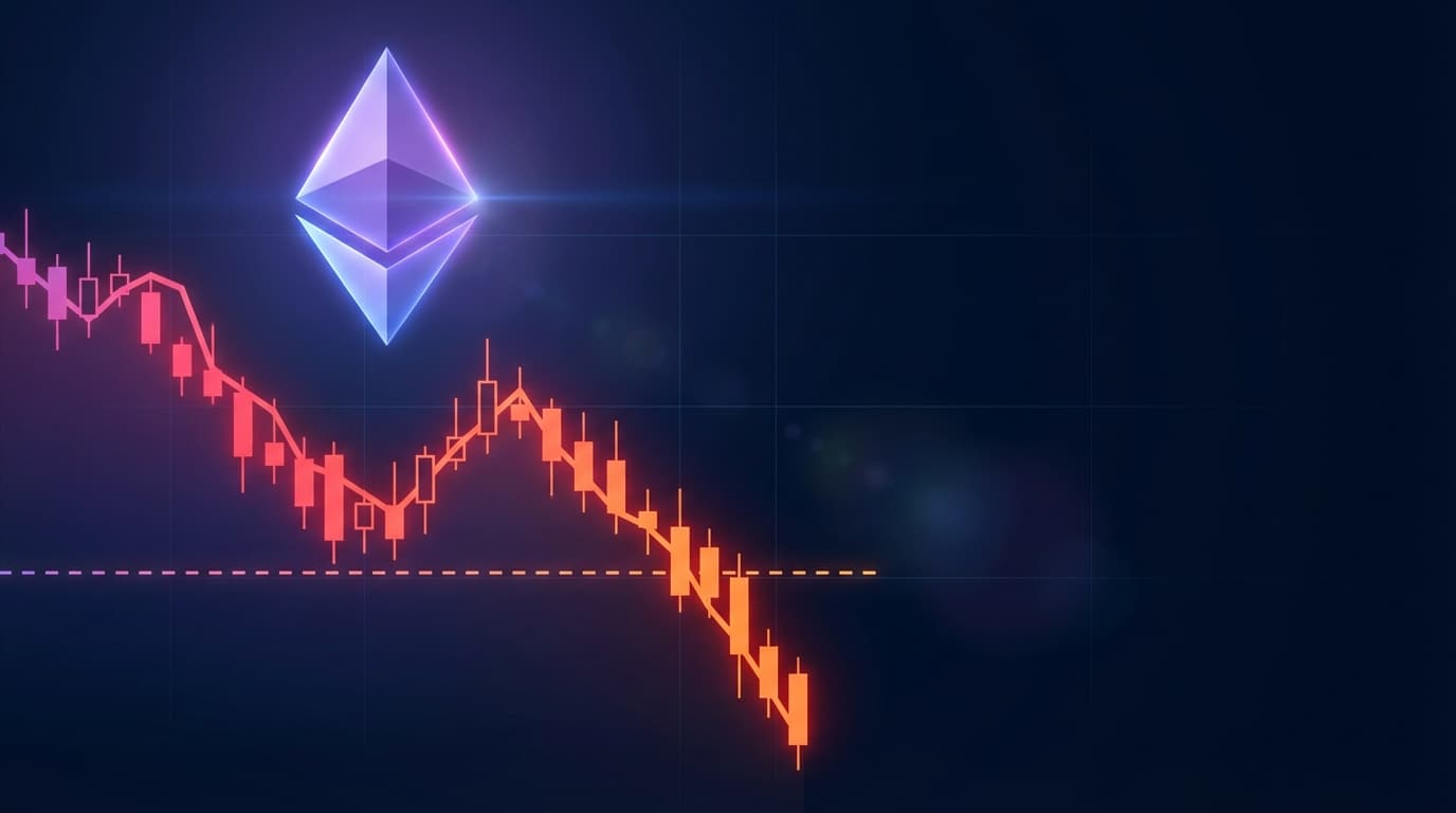 Ethereum price chart showing breakdown below the $2,000 support level