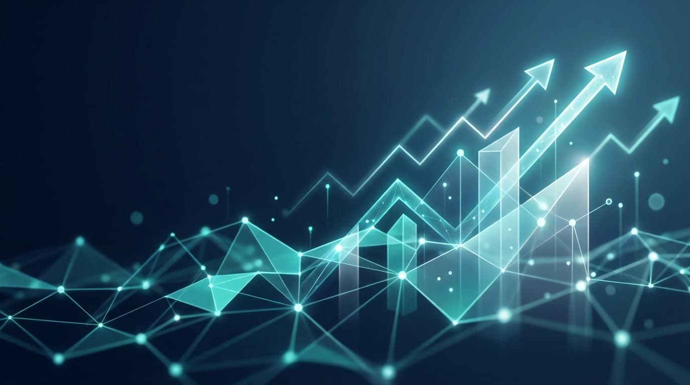 Ripple logo with financial charts representing the company's $50 billion valuation milestone