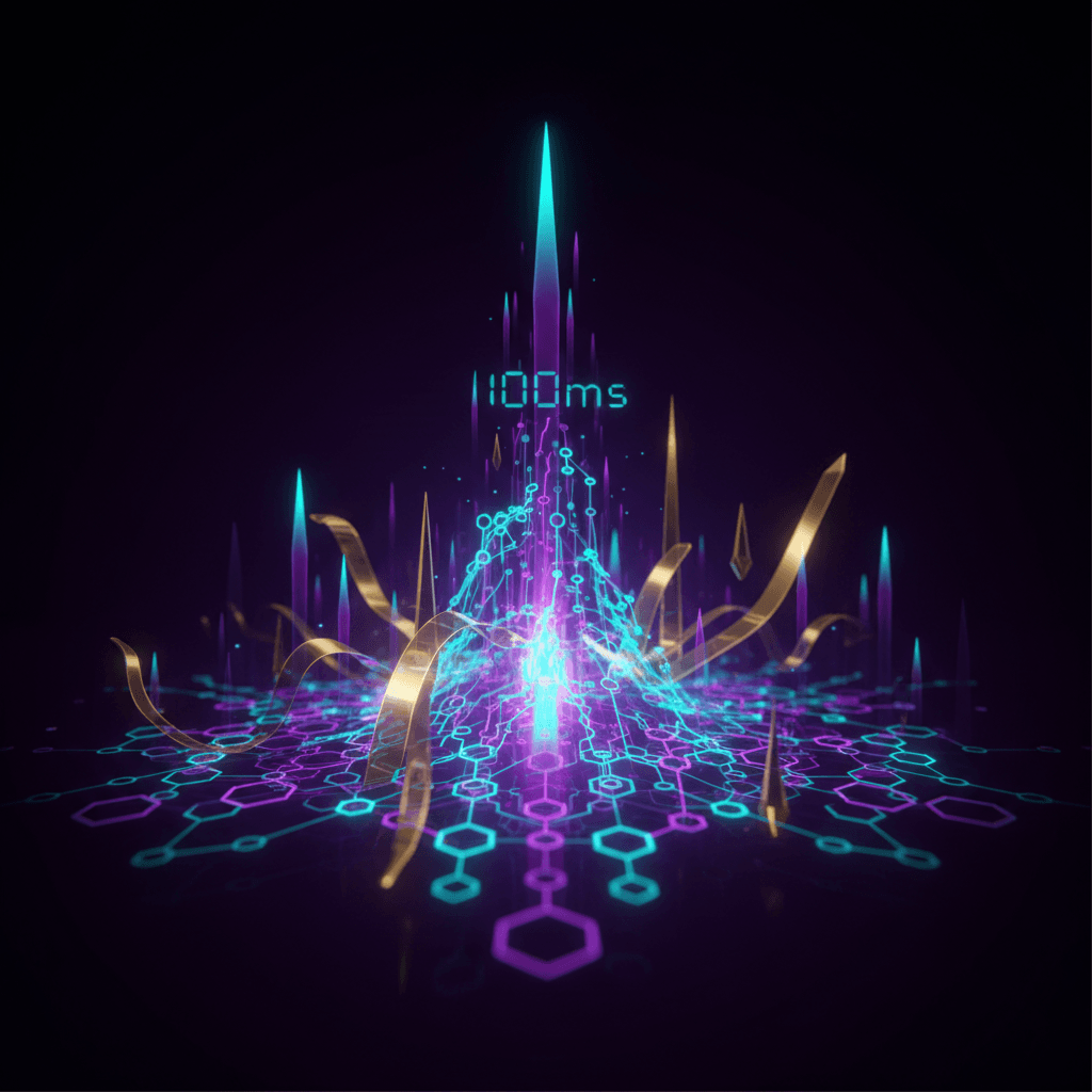 Solana blockchain network visualization with speed indicators