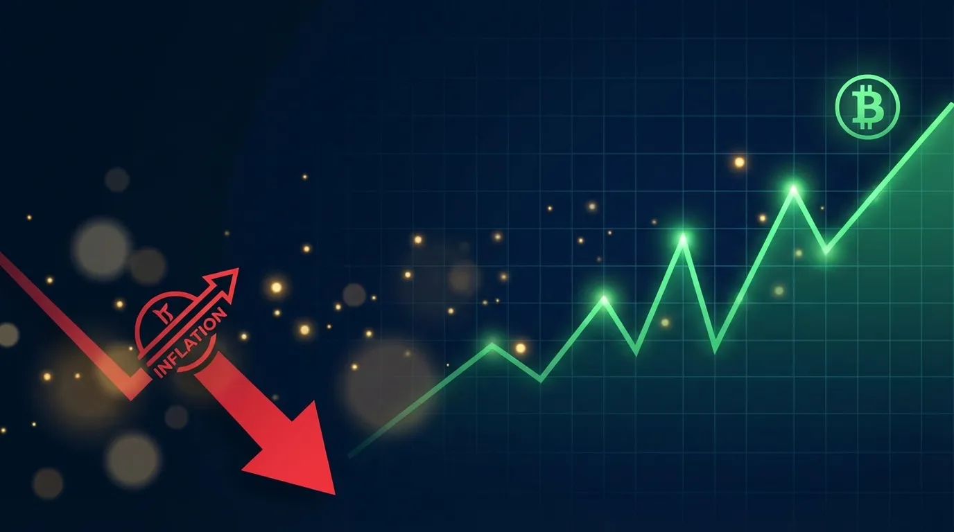 Bitcoin price chart showing bounce after US CPI inflation data release