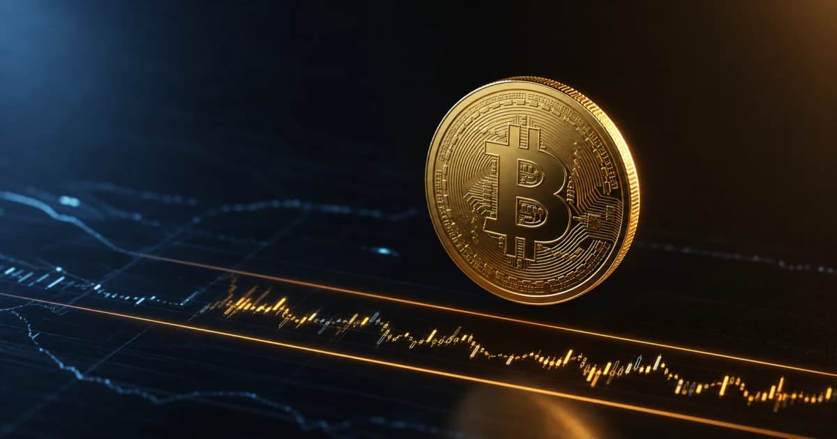 Bitcoin coin above a market chart as a consumer-price data release approaches