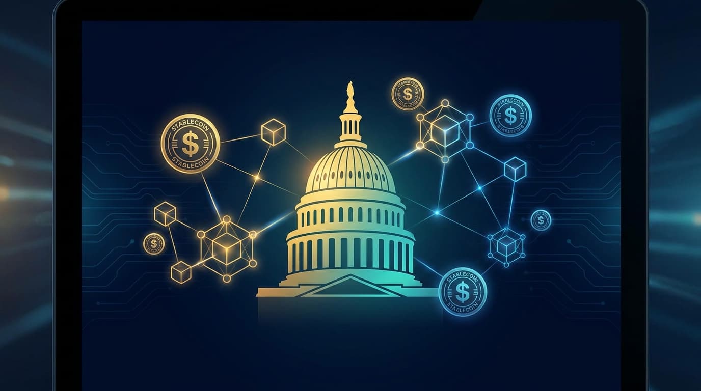 U.S. Capitol building with digital overlay representing crypto regulation and the Clarity Act