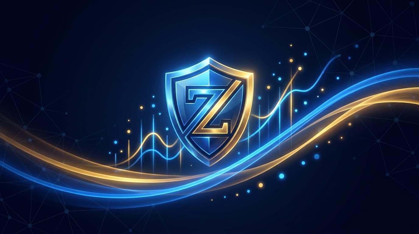 Zcash privacy coin logo with upward trending chart representing the 41 percent price surge